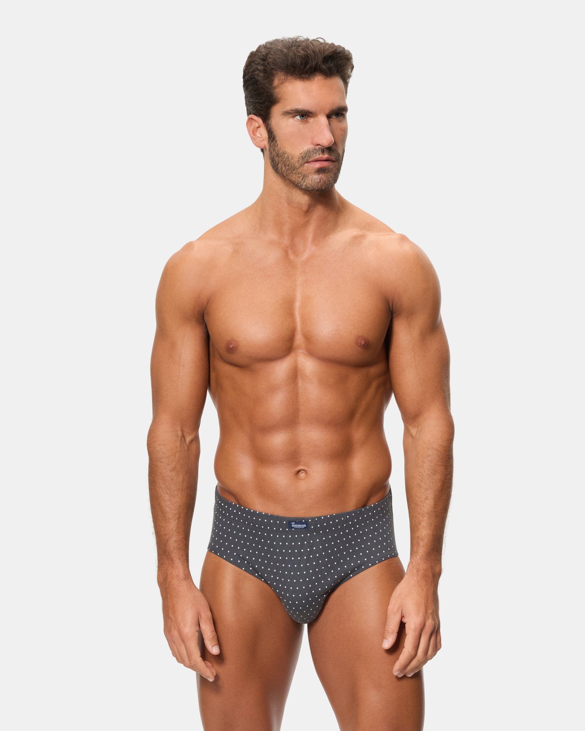 Abanderado Pack 3 Slips Semicortos Algodón 100% Estampados azul rayas y puntos hombre