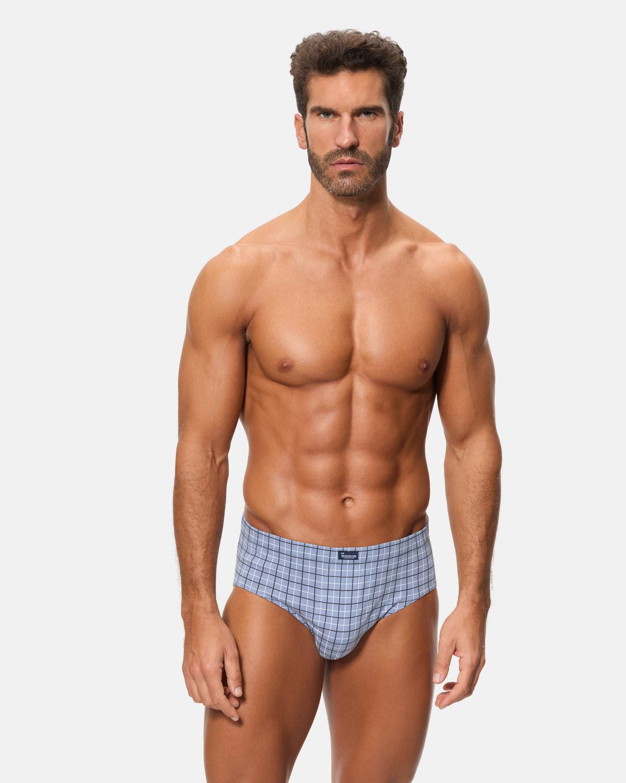 Abanderado Pack 3 Slips Semicortos Algodón 100% Estampados azul rayas y puntos hombre