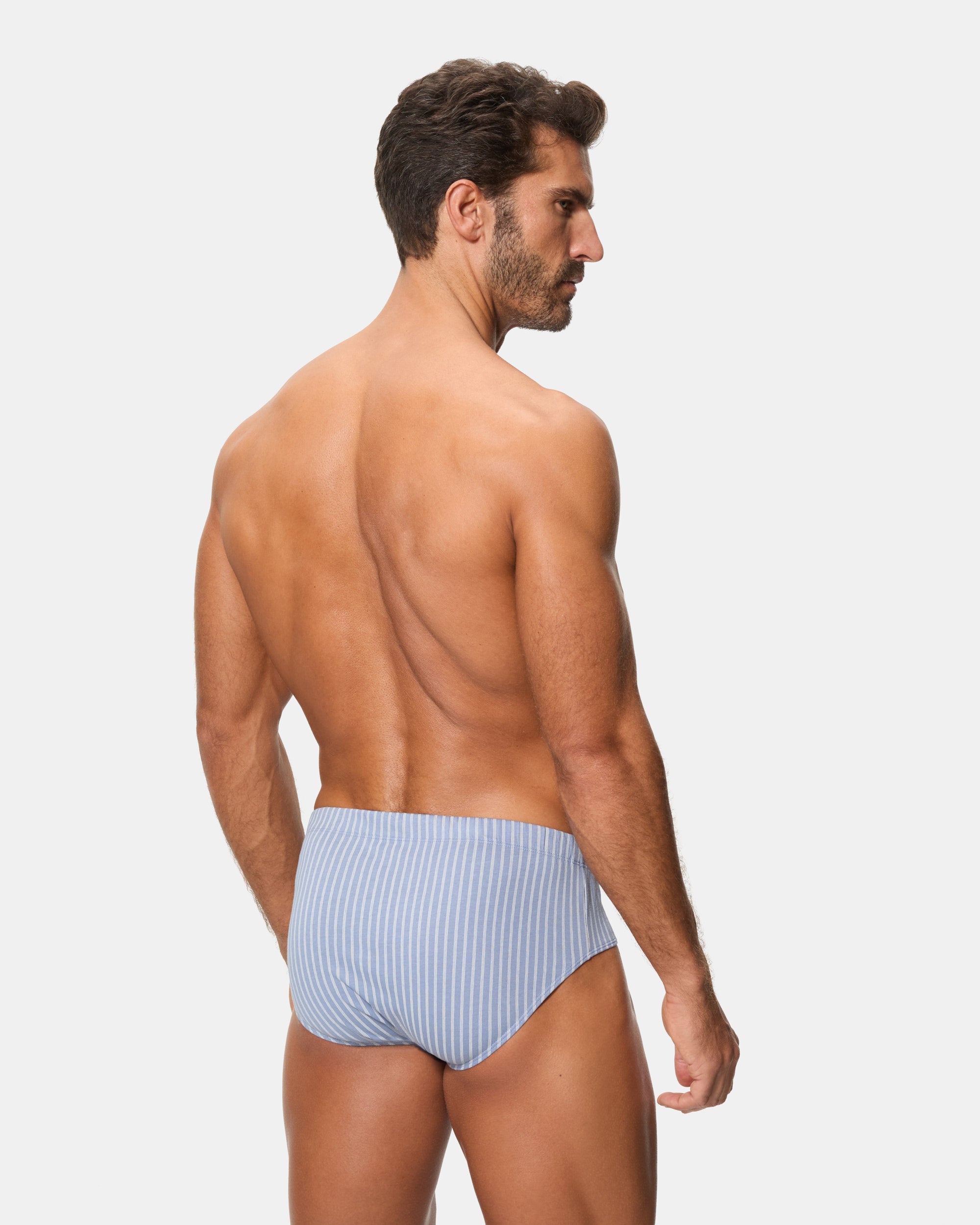 Abanderado Pack 3 Slips Semicortos Algodón 100% Estampados azul rayas y puntos hombre