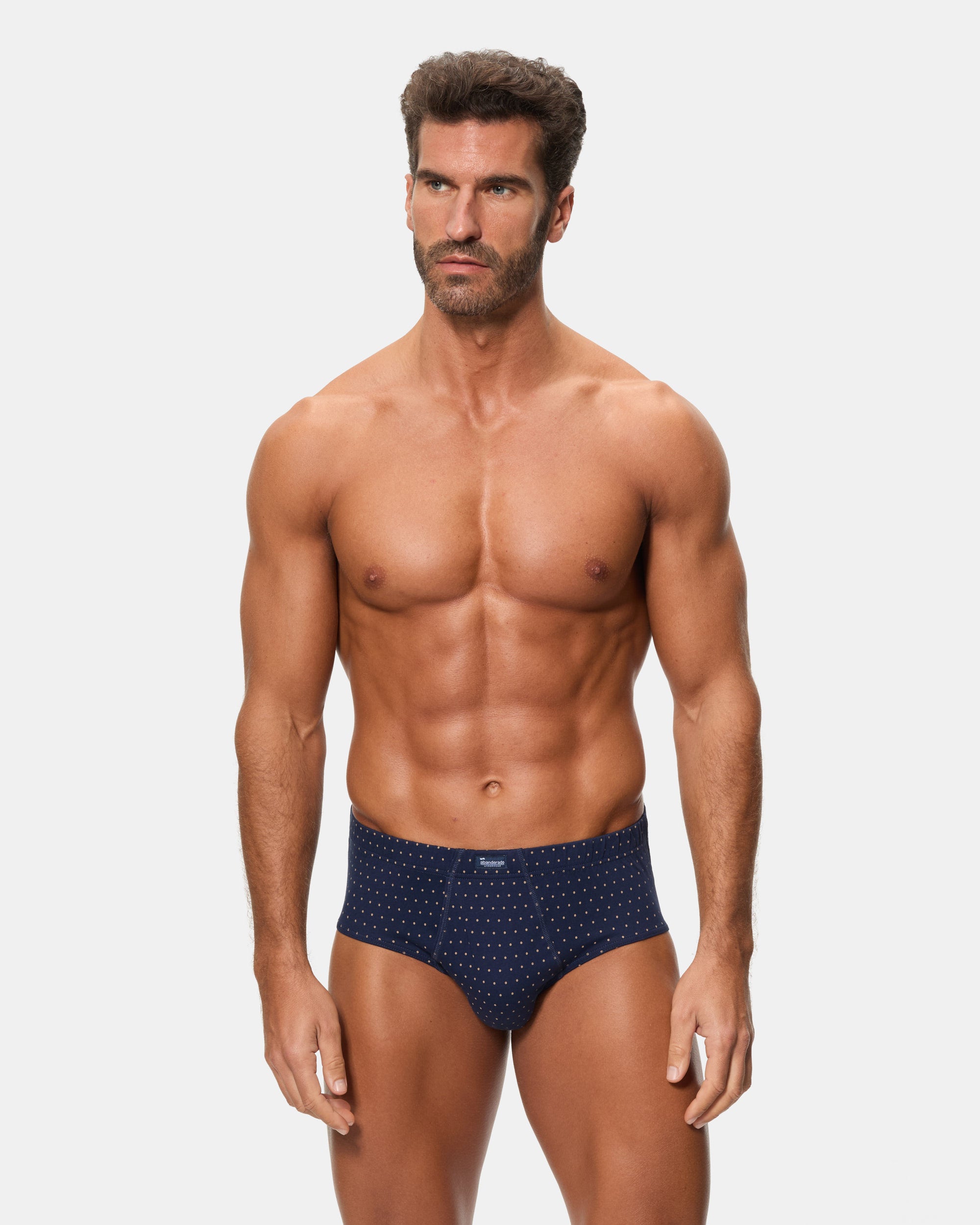 Abanderado Pack of 3 100% Cotton Open Briefs with Dark Geo Prints for Men