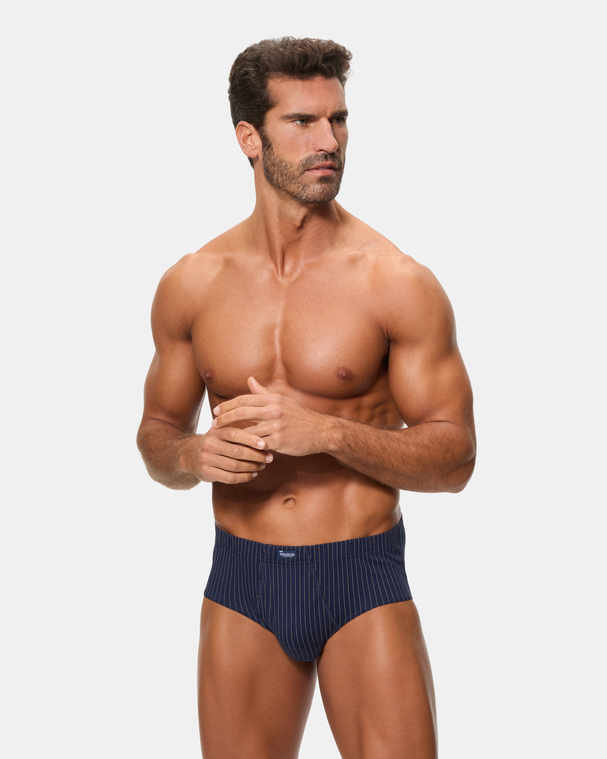 Abanderado Pack of 3 100% Cotton Open Briefs with Dark Geo Prints for Men