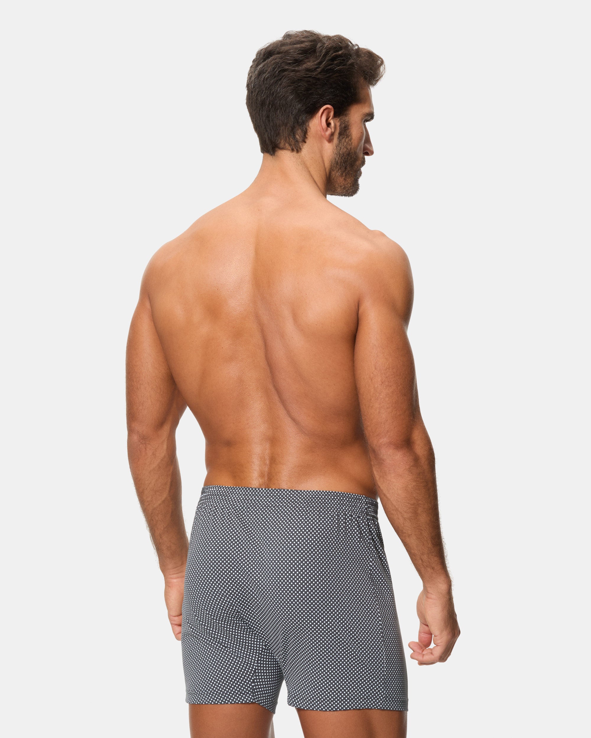 Abanderado Pack 2 Bóxers Abiertos Algodón 100% Estampados gris con puntitos y cuadros hombre