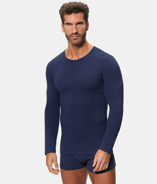 Abanderado Camiseta Térmica Manga Larga Cuello Redondo Termaltech azul medianoche hombre