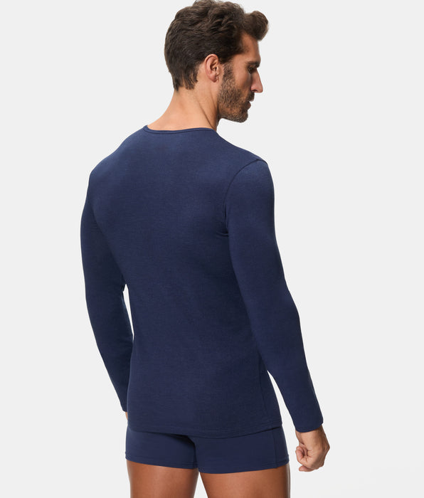 Abanderado Camiseta Térmica Manga Larga Cuello Redondo Termaltech azul medianoche hombre