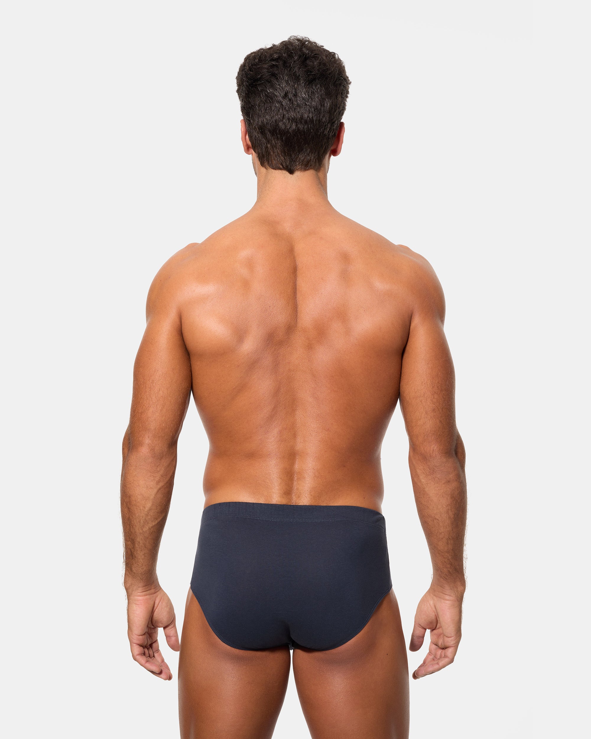 Abanderado Pack 4 Slip Semicorto Algodón 100% azul marino hombre