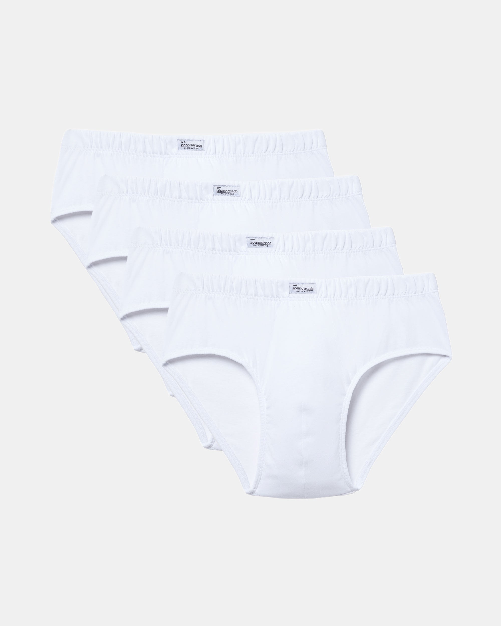 Abanderado Pack 4 Slip Semicorto Algodón 100% blanco hombre