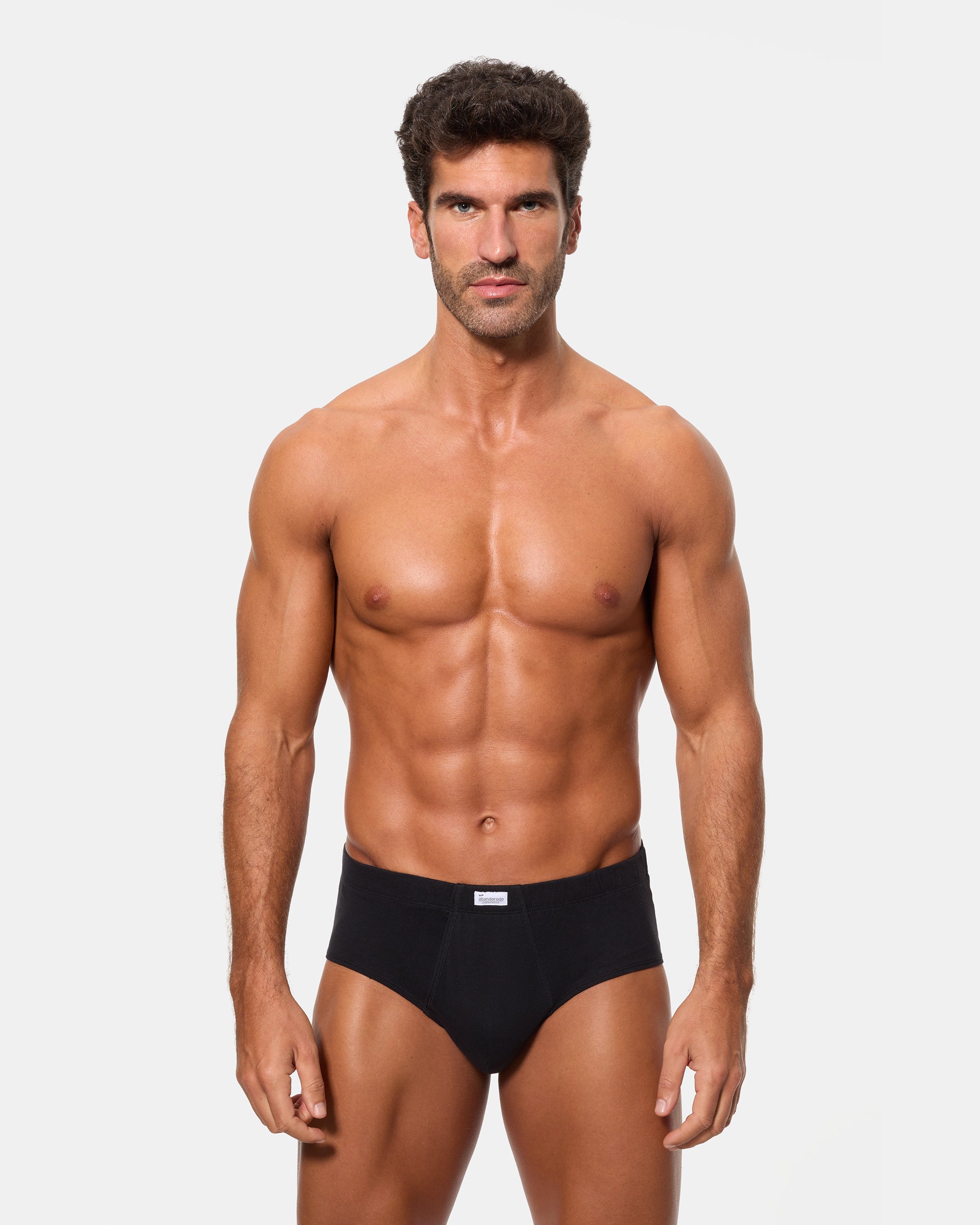 Abanderado Men's 100% Black Cotton Open Brief