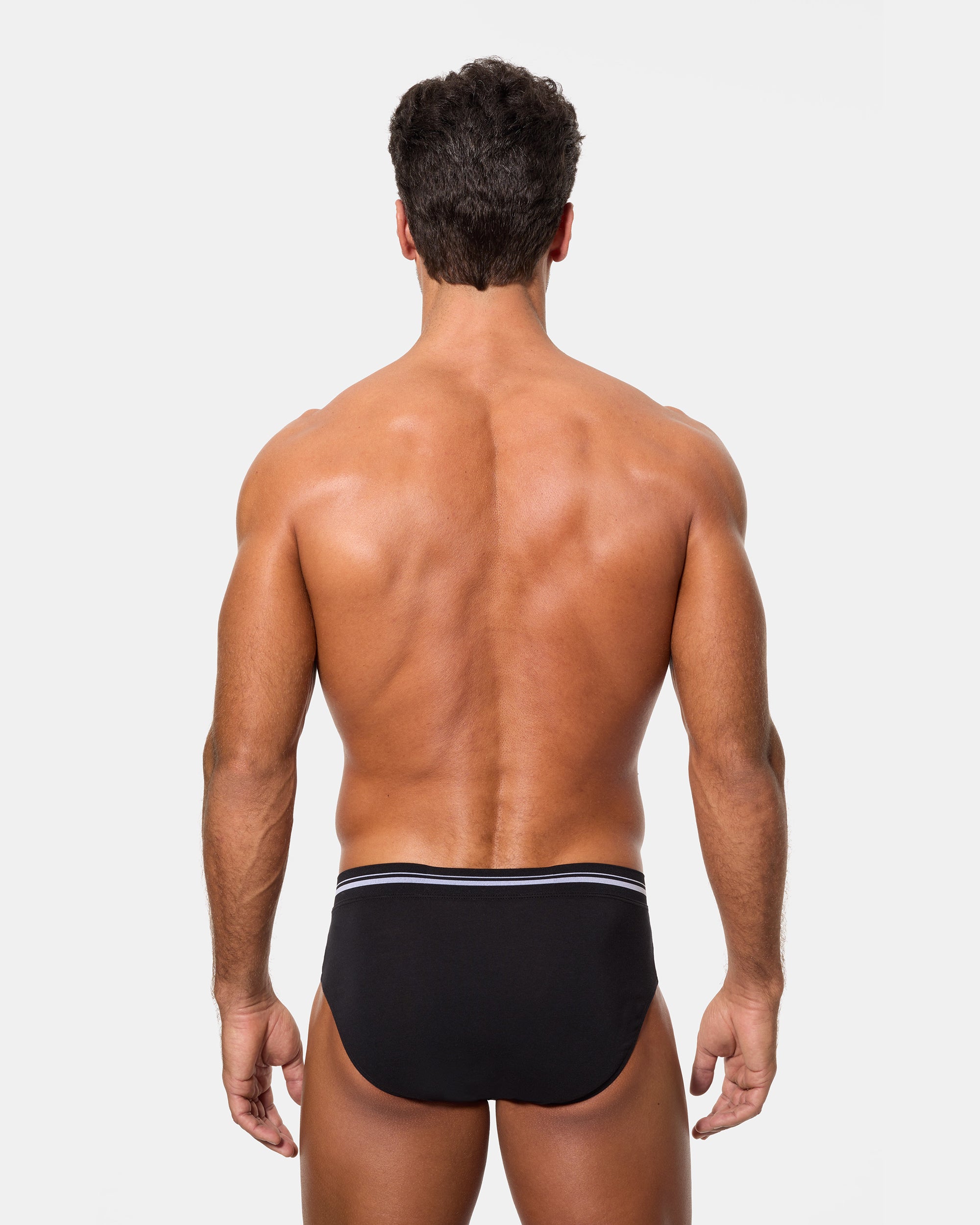 Abanderado Slip Cerrado Cintura Extra Suave Algodón Elástico negro hombre