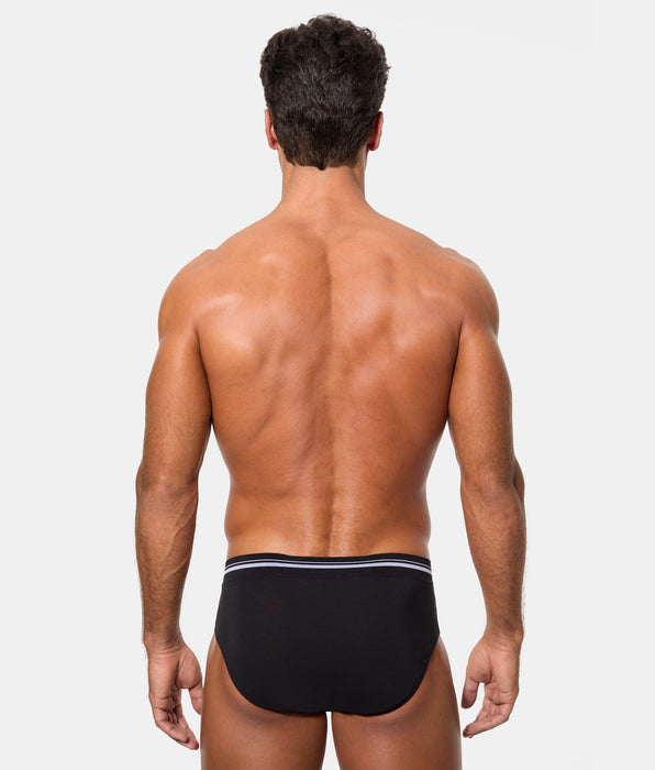 Abanderado Men's Black Extra Soft Elastic Cotton Closed Waist Brief