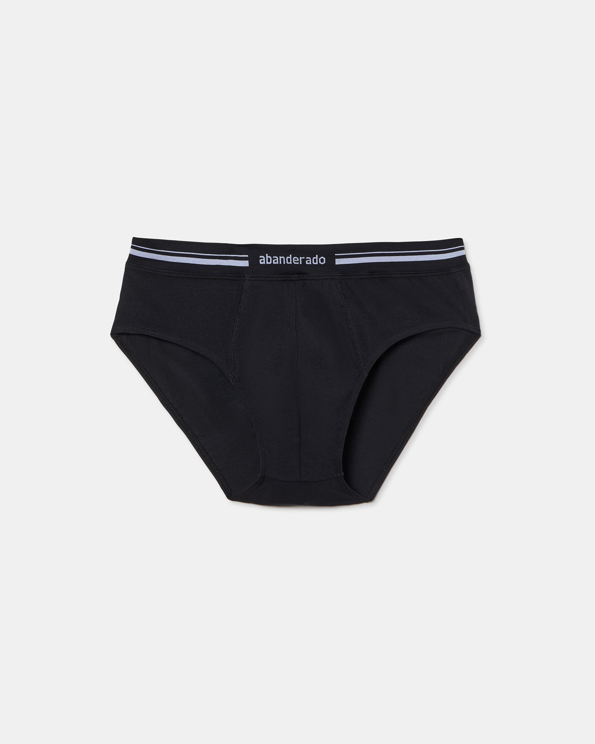 Abanderado Slip Cerrado Cintura Extra Suave Algodón Elástico negro hombre