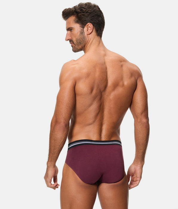 Abanderado Slip Cerrado Cintura Extra Suave Algodón Elástico ciruela hombre