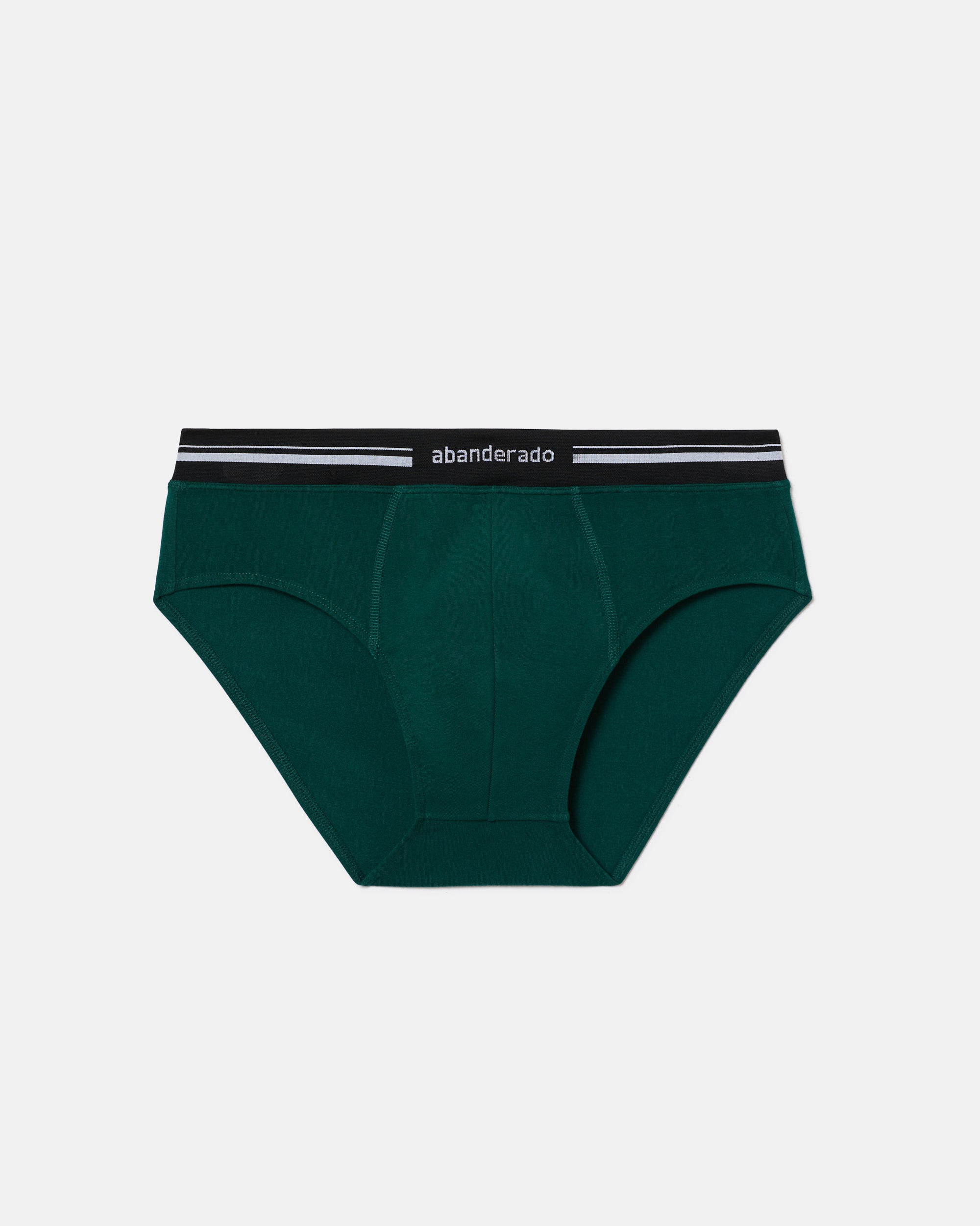 Abanderado Slip Cerrado Cintura Extra Suave Algodón Elástico verde oscuro hombre