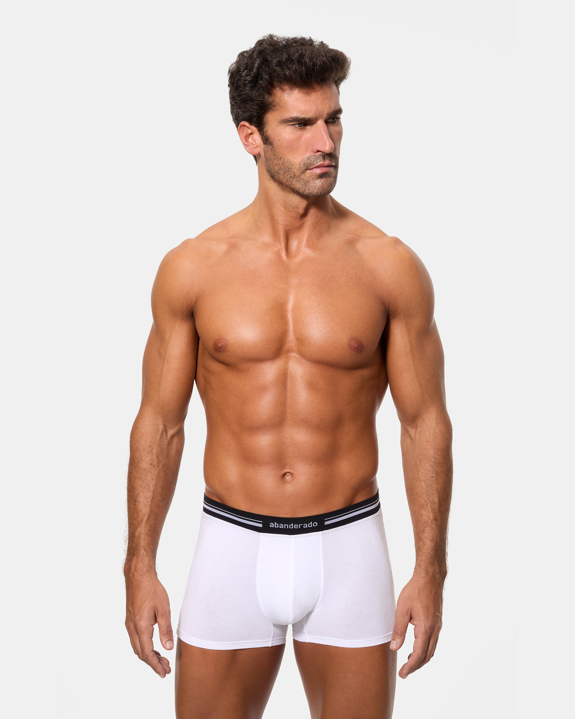 Abanderado Bóxer Cerrado Cintura Extra Suave Algodón Elástico blanco hombre