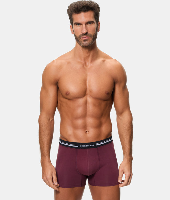 Abanderado Bóxer Cerrado Cintura Extra Suave Algodón Elástico ciruela hombre