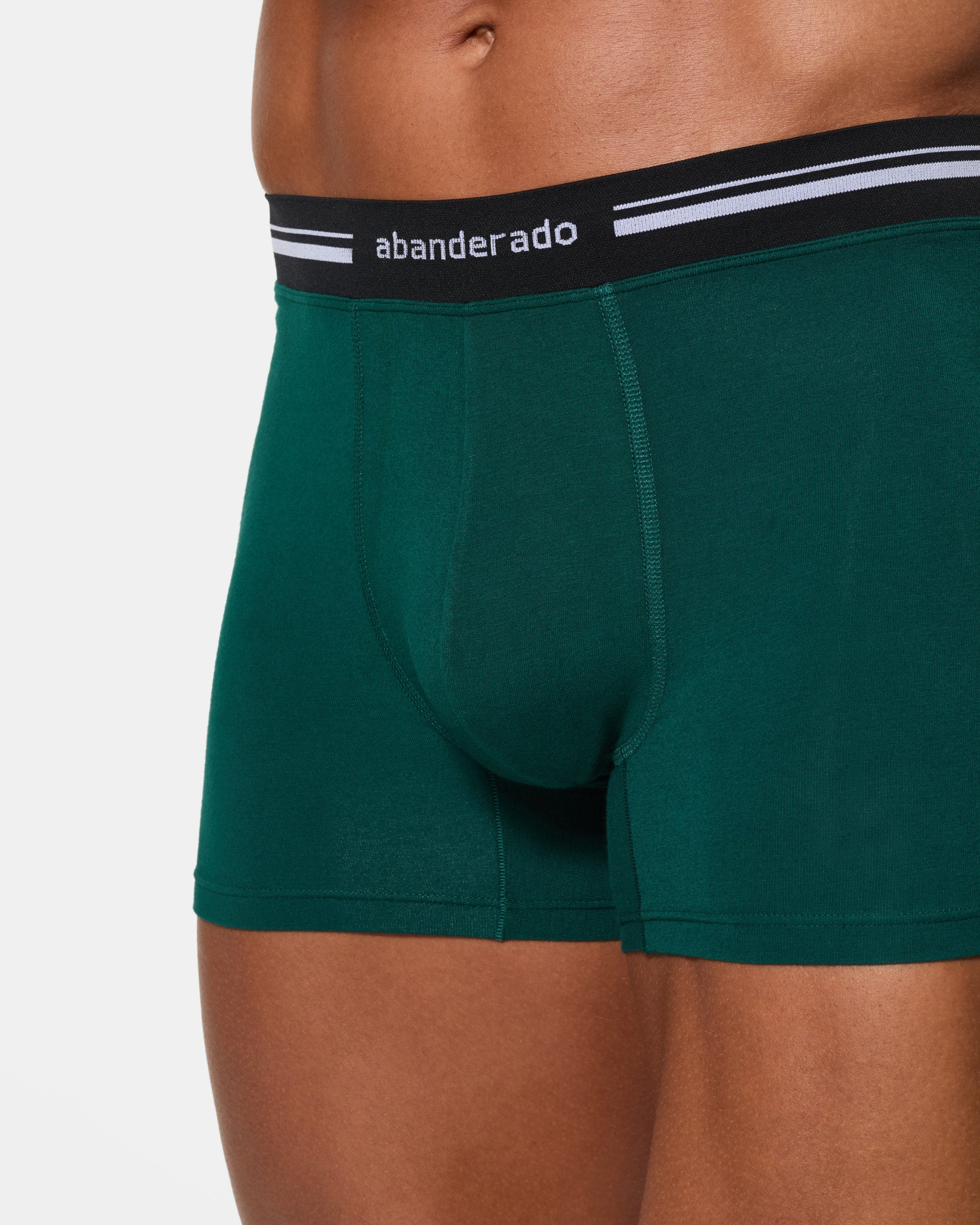 Abanderado Bóxer Cerrado Cintura Extra Suave Algodón Elástico verde oscuro hombre