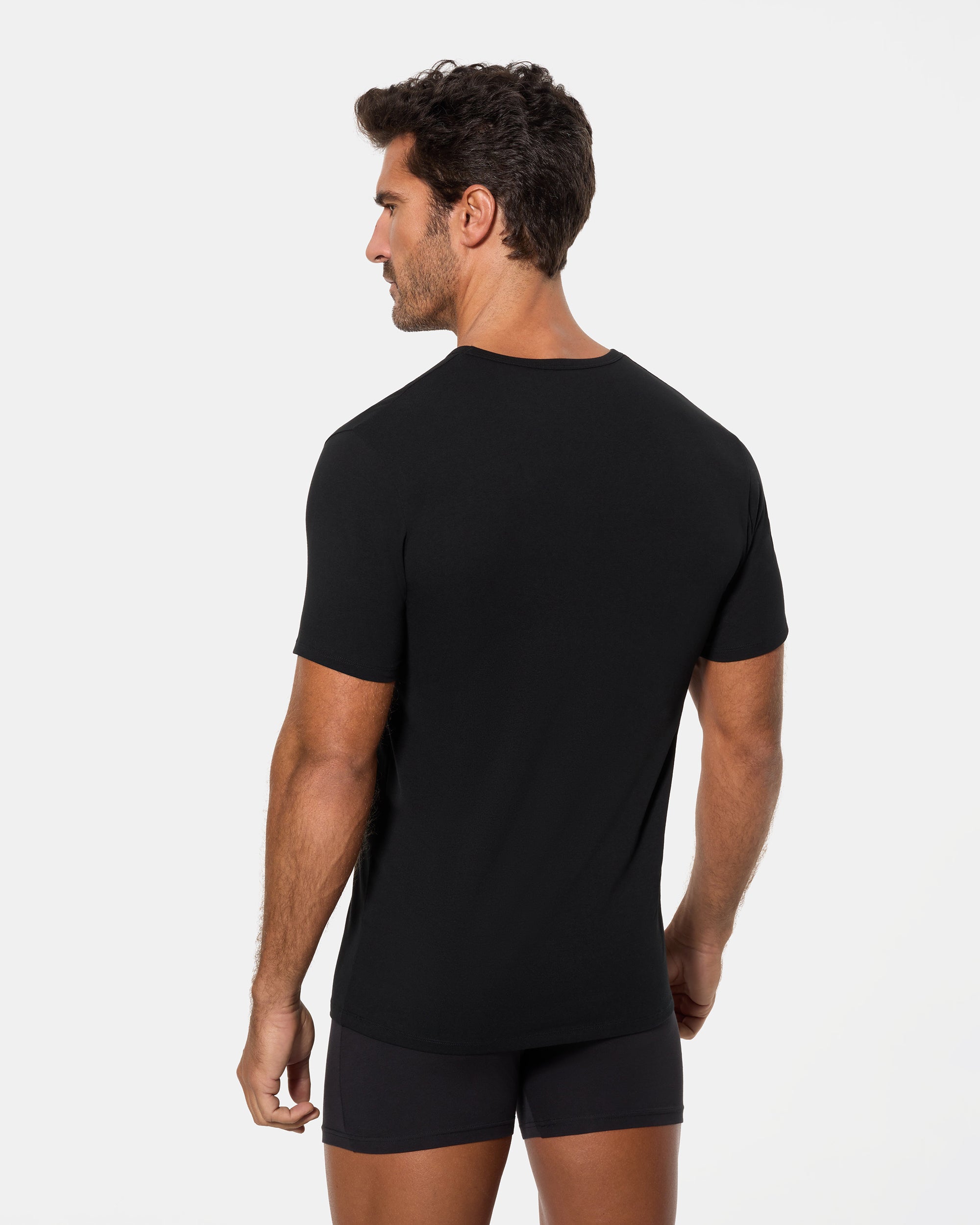 Abanderado Camiseta de Manga Corta Cuello Redondo Tecnología Termorreguladora Regul'activ Algodón Elástico negra hombre