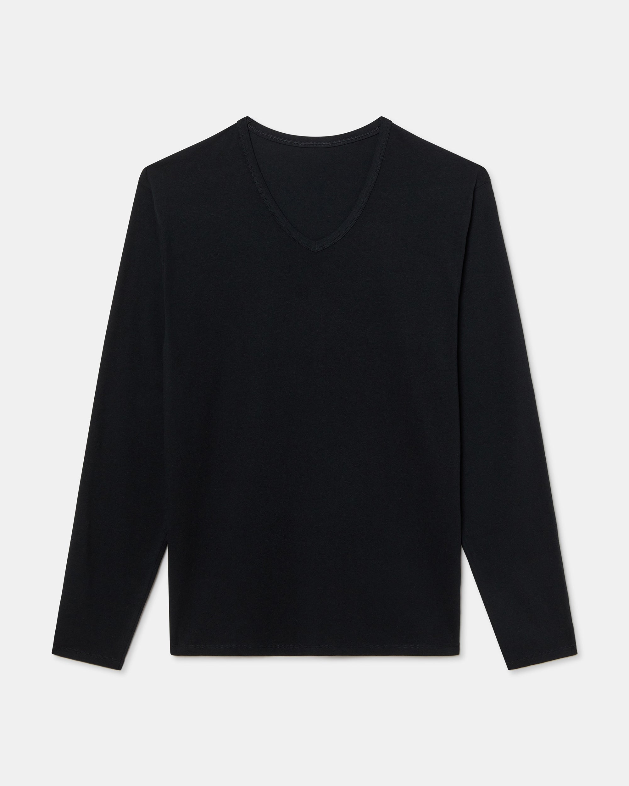 Abanderado Camiseta de Manga Larga Cuello Pico Tecnología Termorreguladora Regul'activ Algodón Elástico negra hombre