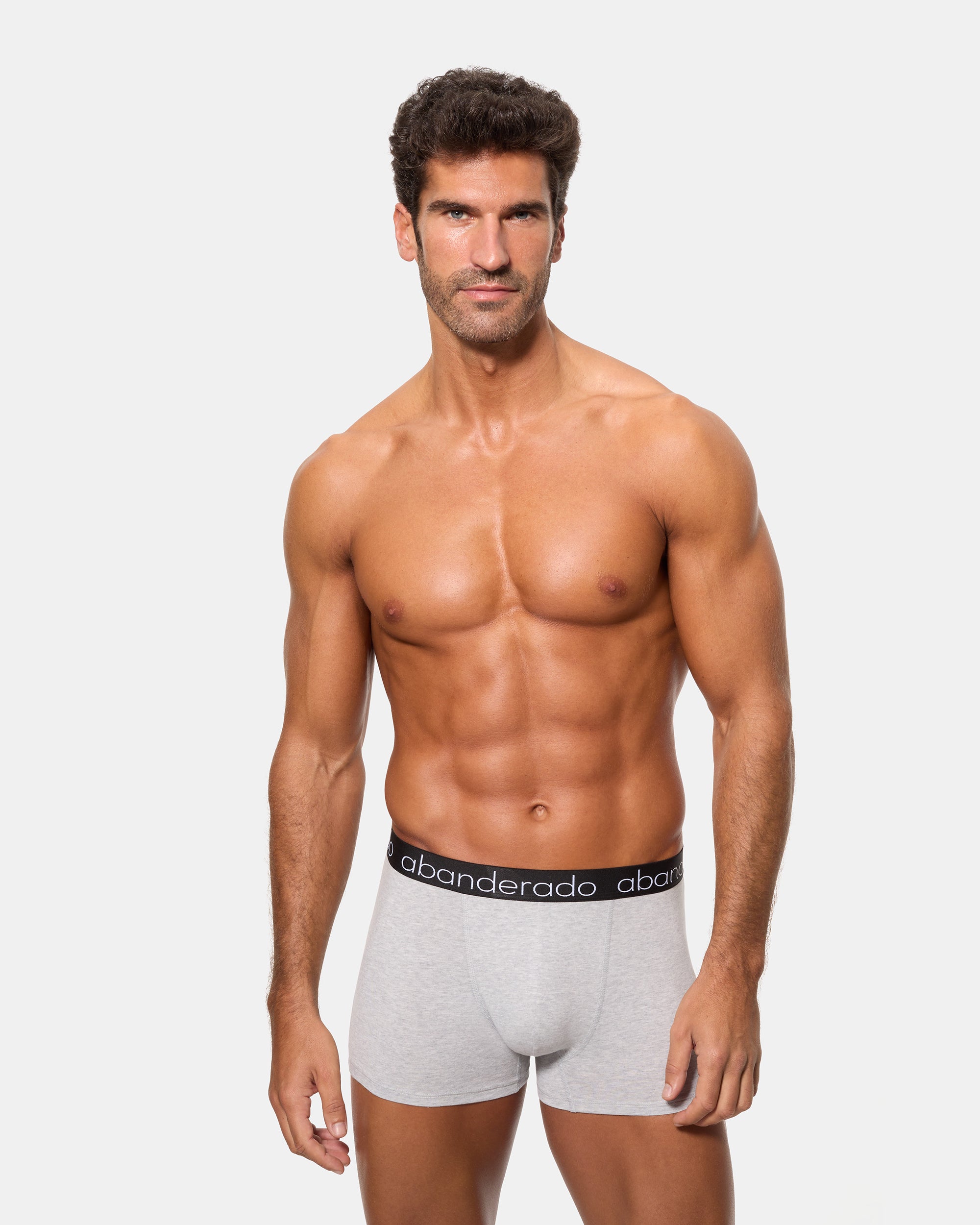 Abanderado Pack 2 Bóxers Algodón Elástico cinturilla goma blanco y gris vigoré hombre