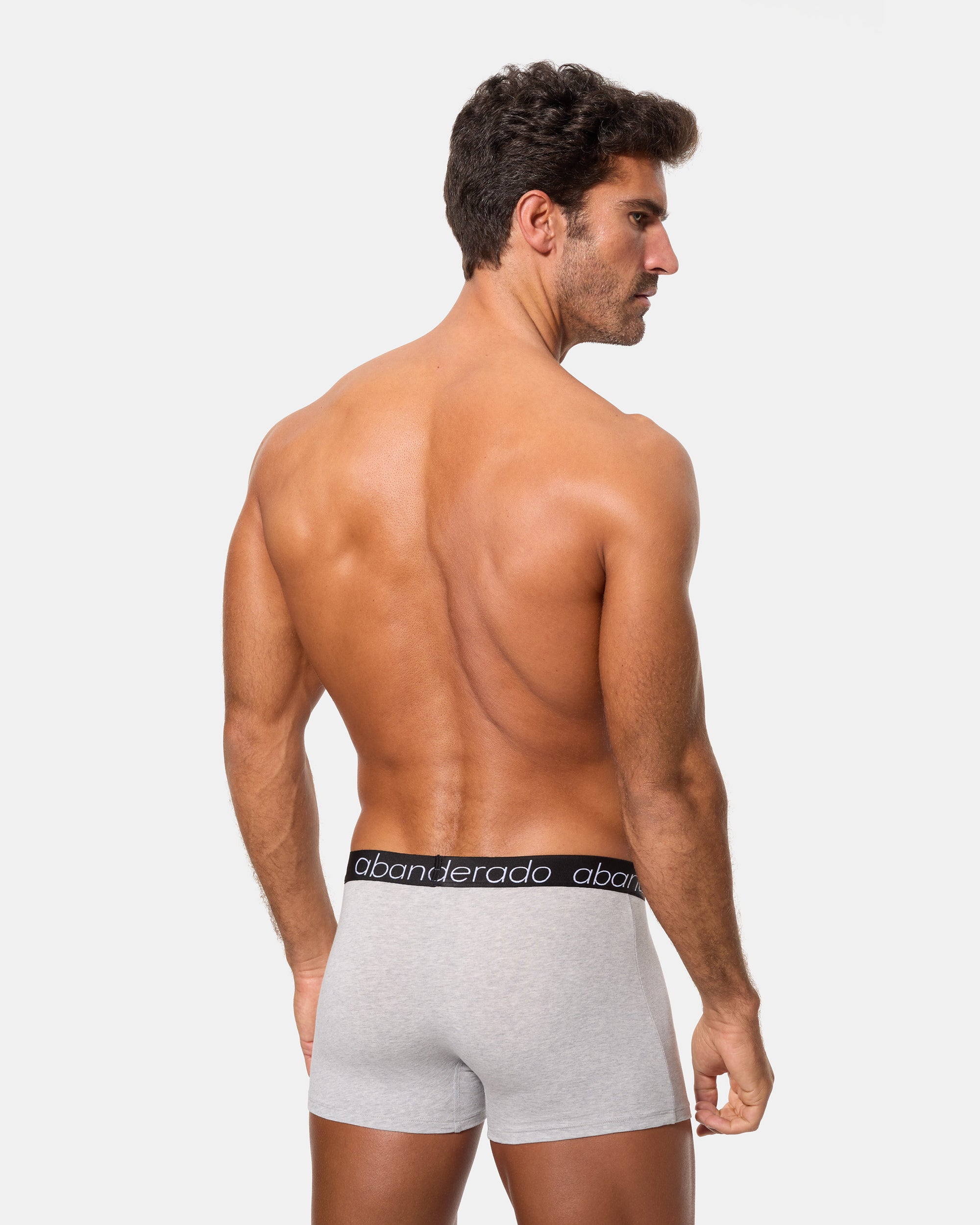 Abanderado Pack 2 Bóxers Algodón Elástico cinturilla goma blanco y gris vigoré hombre