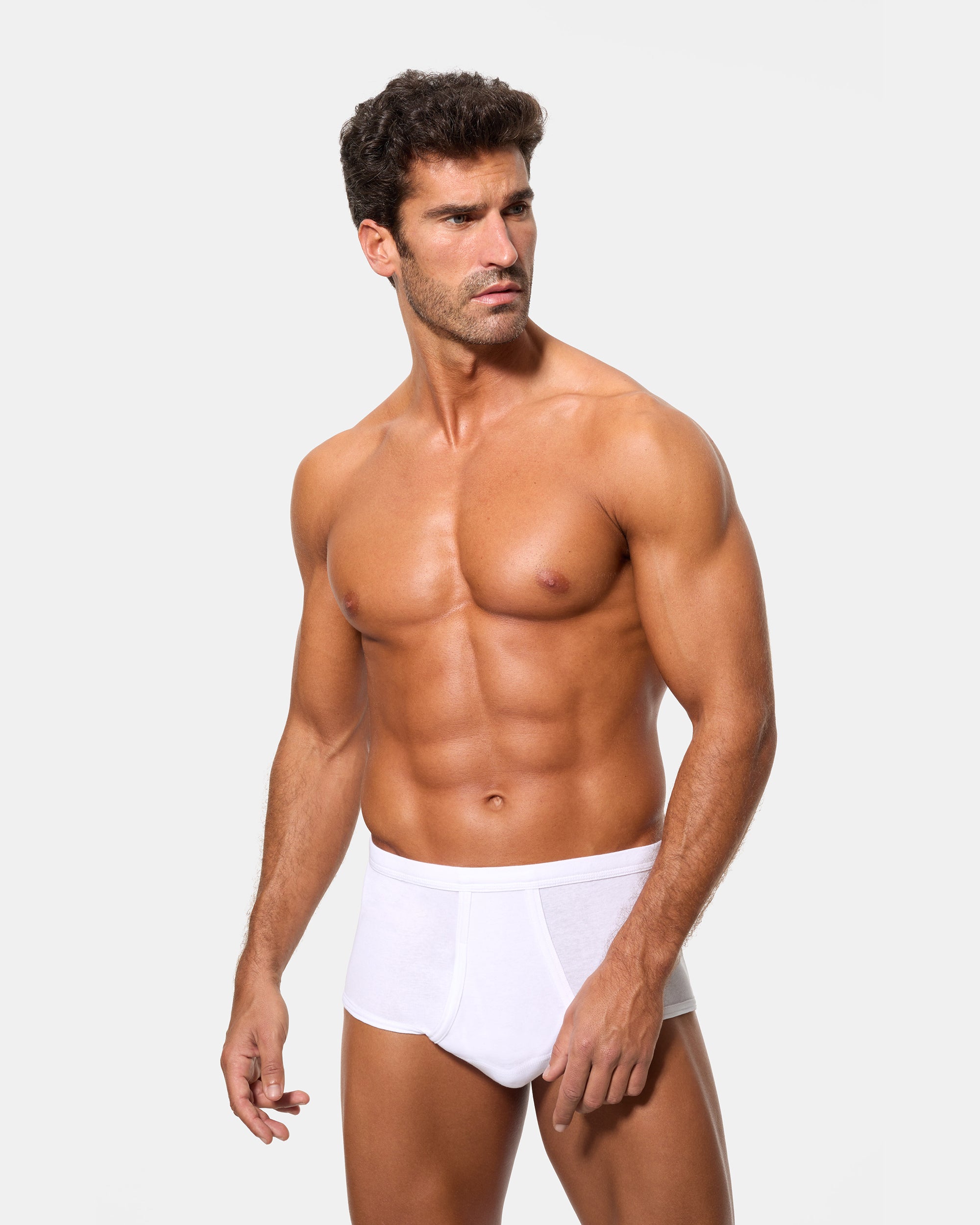 Abanderado Pack 2 Braslips Abiertos 100% Algodón Clásico Canalé blanco hombre