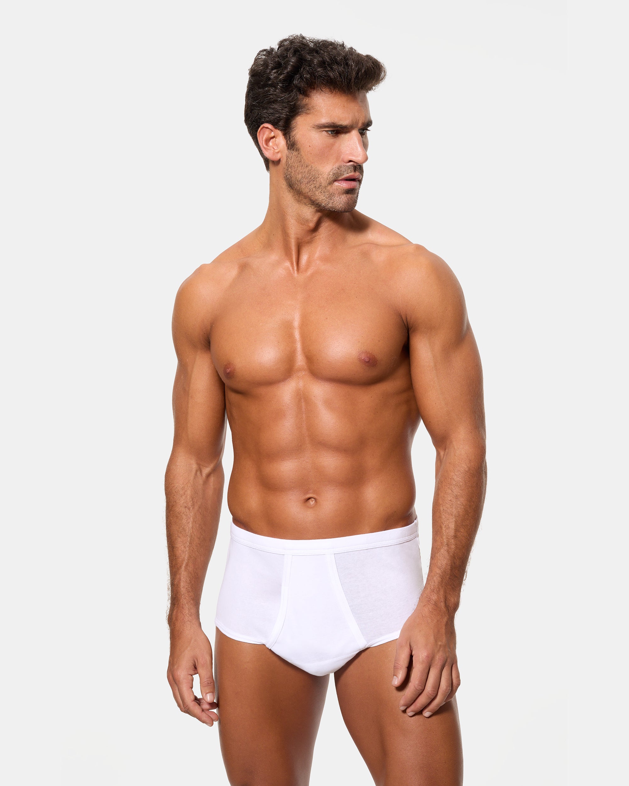 Abanderado Pack 2 Braslips Abiertos 100% Algodón Clásico Canalé blanco hombre