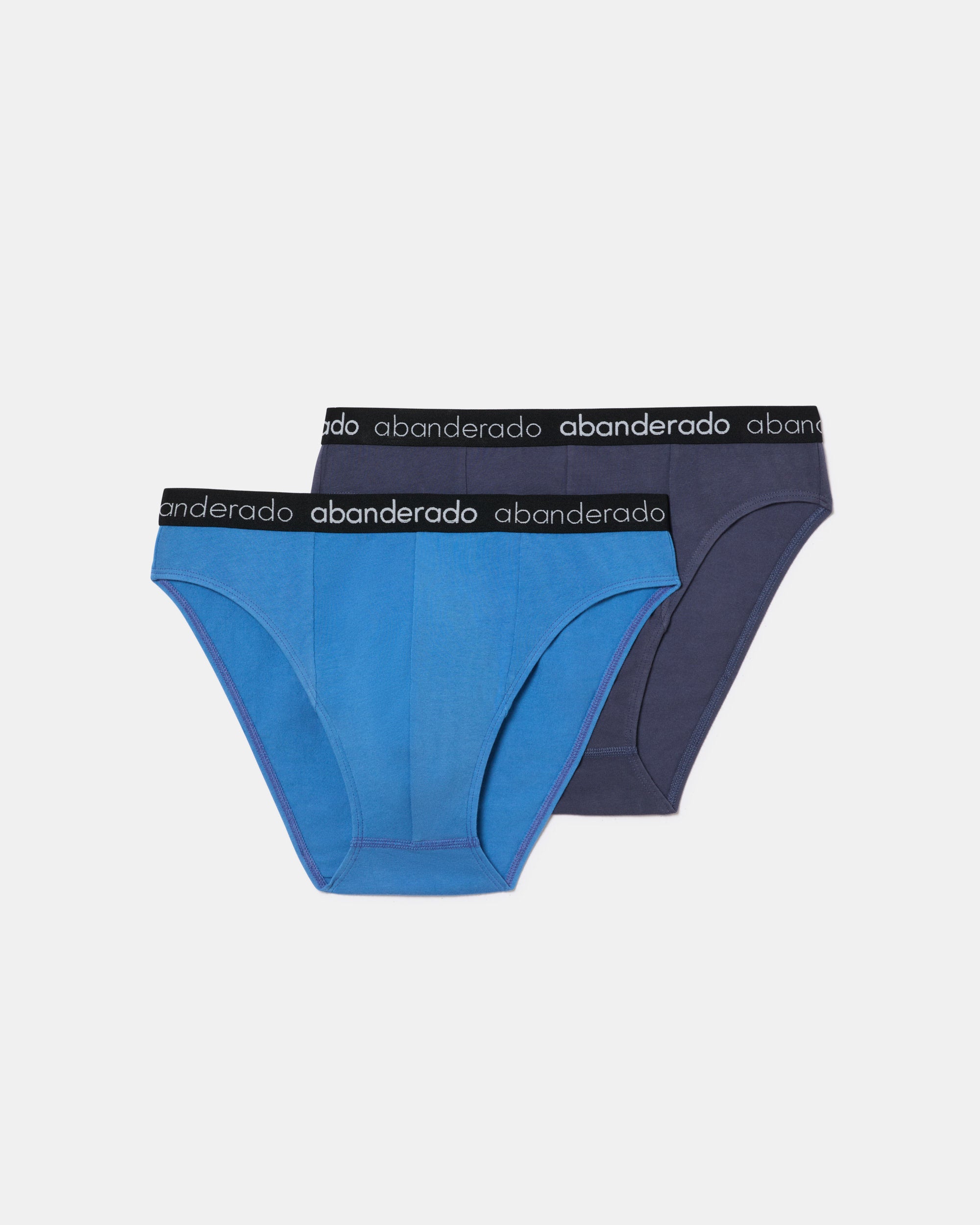 Abanderado Pack of 2 Elastic Cotton Briefs with a blue-gray and blue elastic waistband for men
