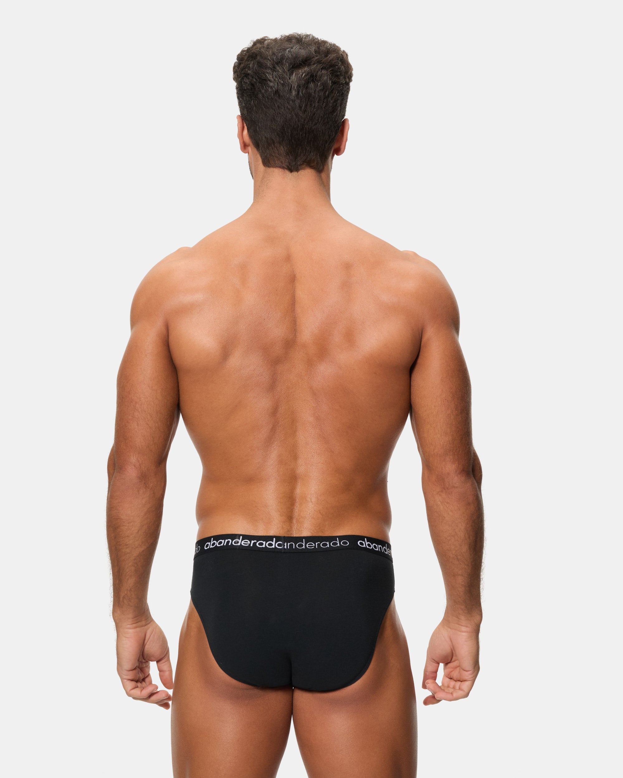 Abanderado Pack of 2 Elastic Cotton Briefs with rubber waistband, blue, grey and black for men
