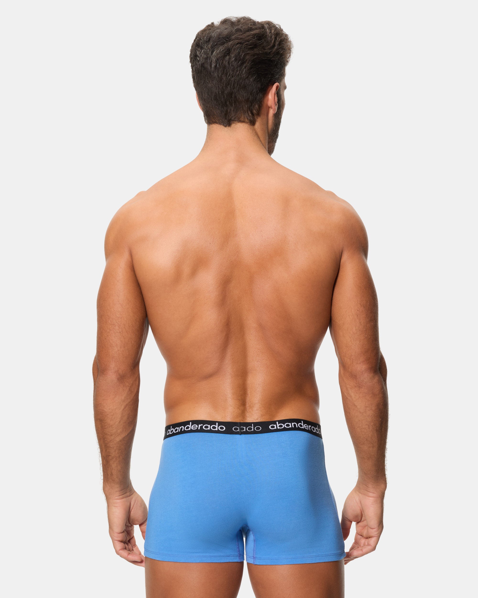 Abanderado Pack of 2 elastic cotton boxers with a blue-gray and blue elastic waistband for men