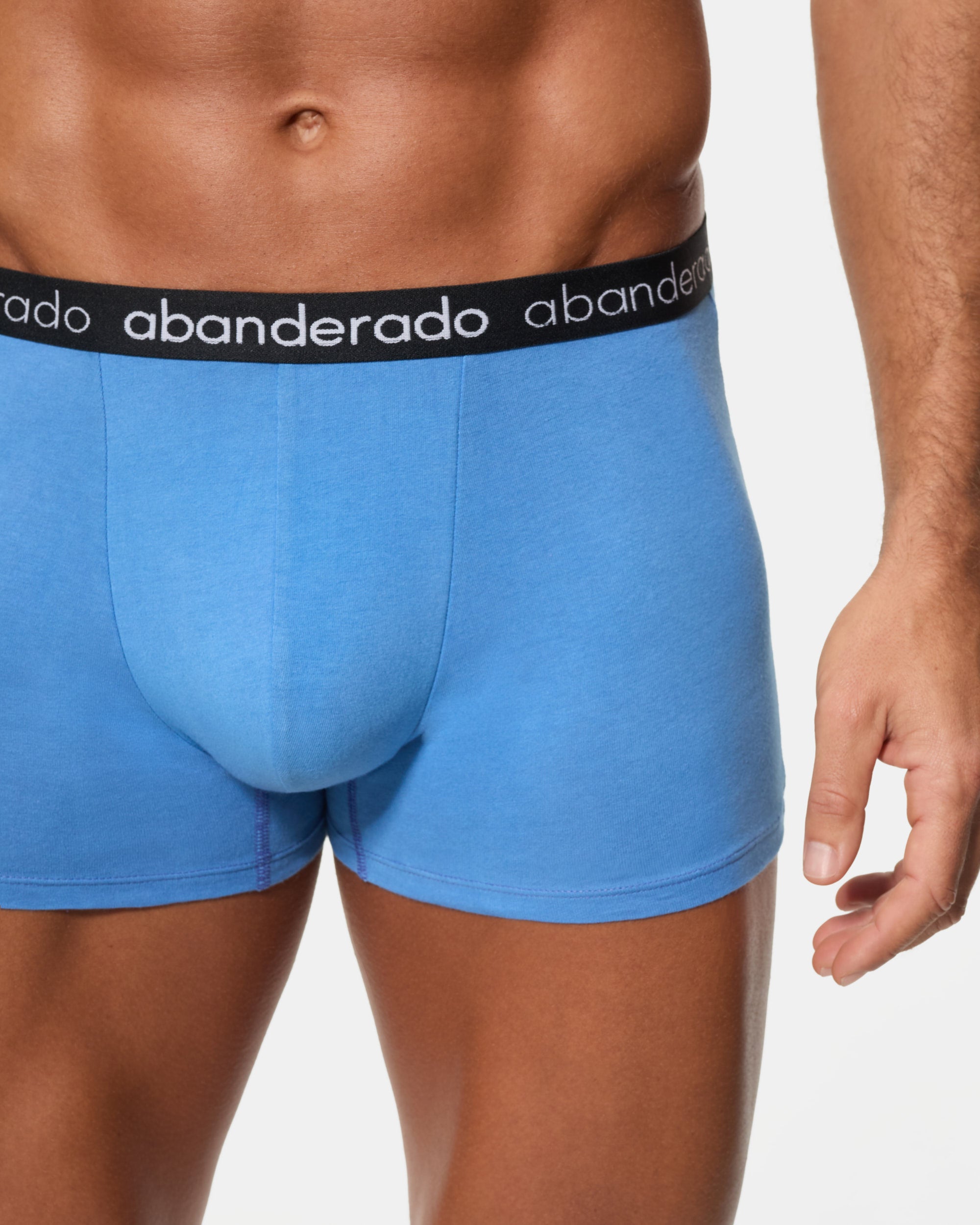 Abanderado Pack of 2 elastic cotton boxers with a blue-gray and blue elastic waistband for men