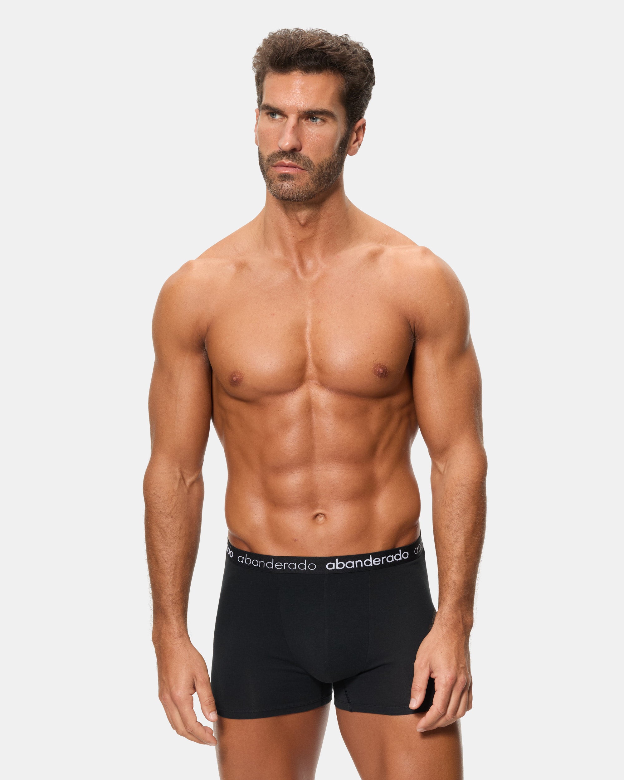 Abanderado Pack of 2 elastic cotton boxers with elastic waistband, blue, grey and black for men