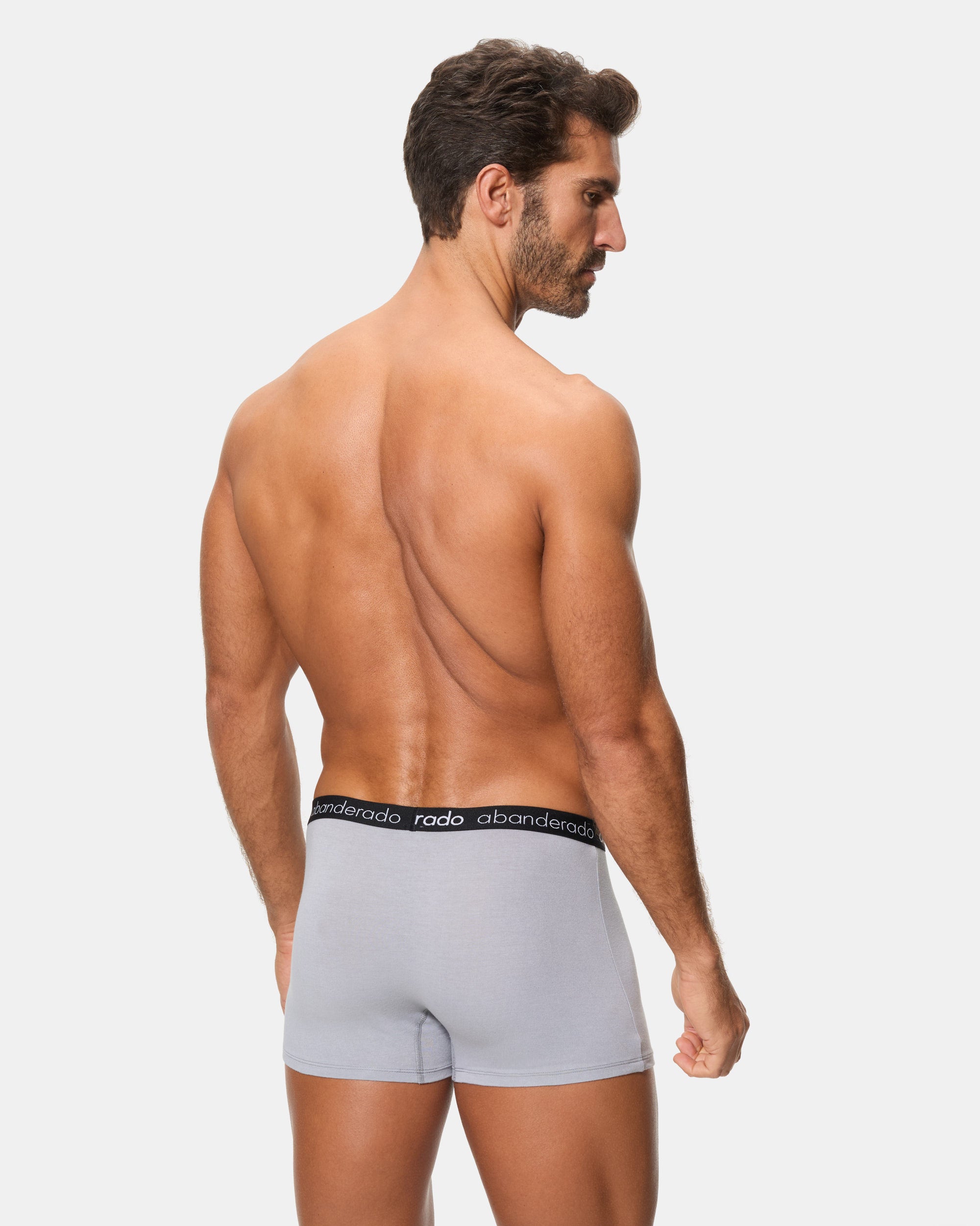 Abanderado Pack of 2 elastic cotton boxers with elastic waistband, blue, grey and black for men