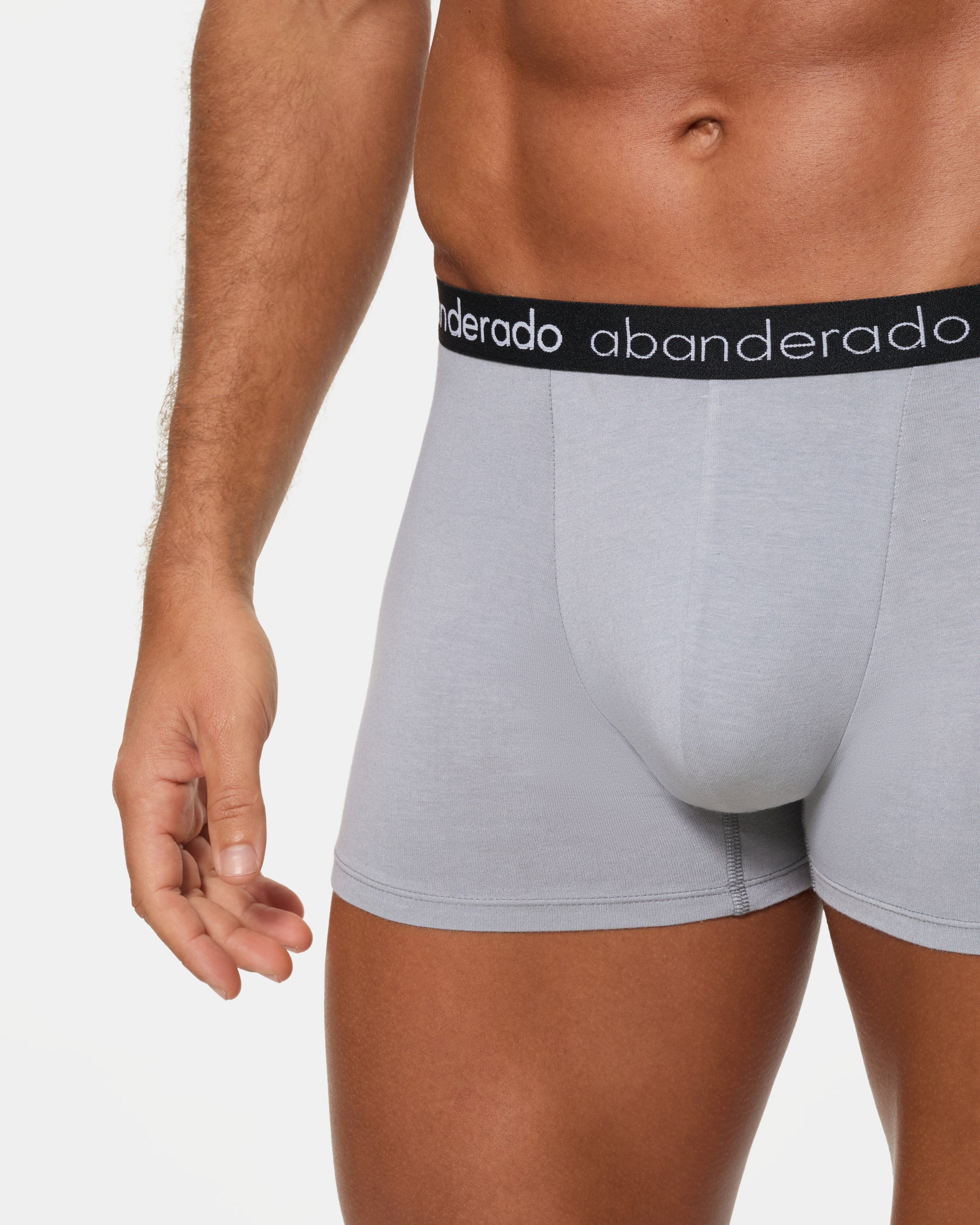 Abanderado Pack of 2 elastic cotton boxers with elastic waistband, blue, grey and black for men