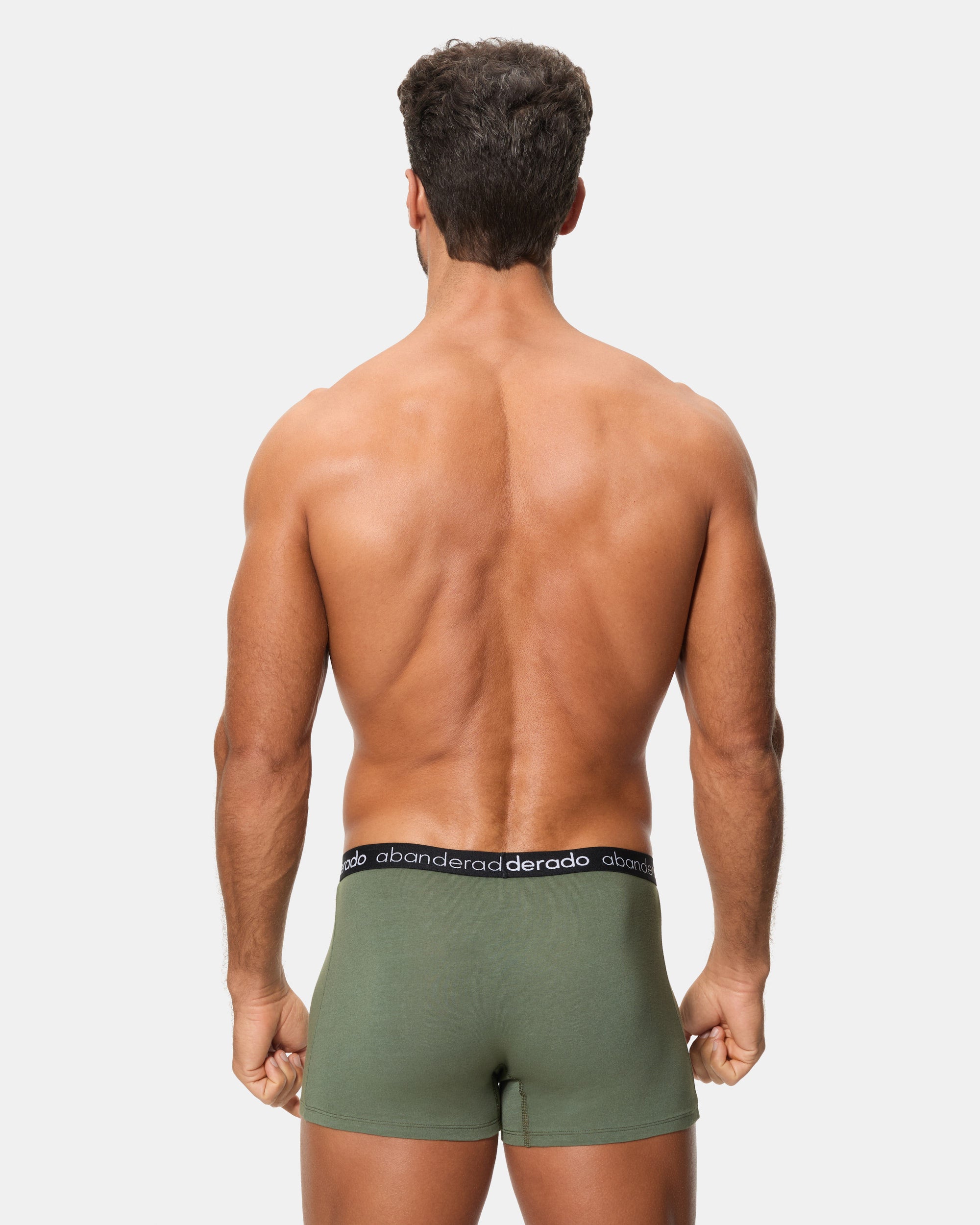 Abanderado Pack of 2 elastic cotton boxers with a khaki and black elastic waistband for men