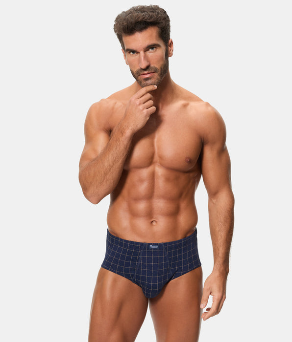Abanderado Pack of 3 100% Cotton Open Briefs with Dark Geo Prints for Men
