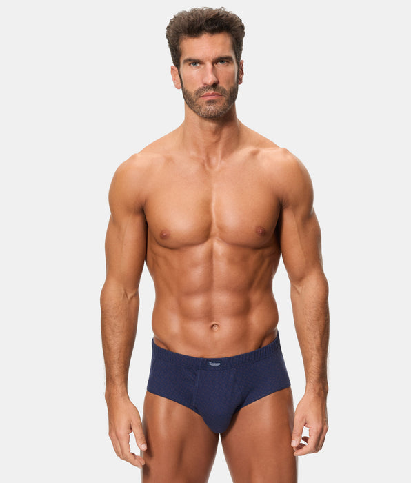 Abanderado Pack 3 Slips Abiertos Algodón 100% Estampados granate y azul rayas hombre