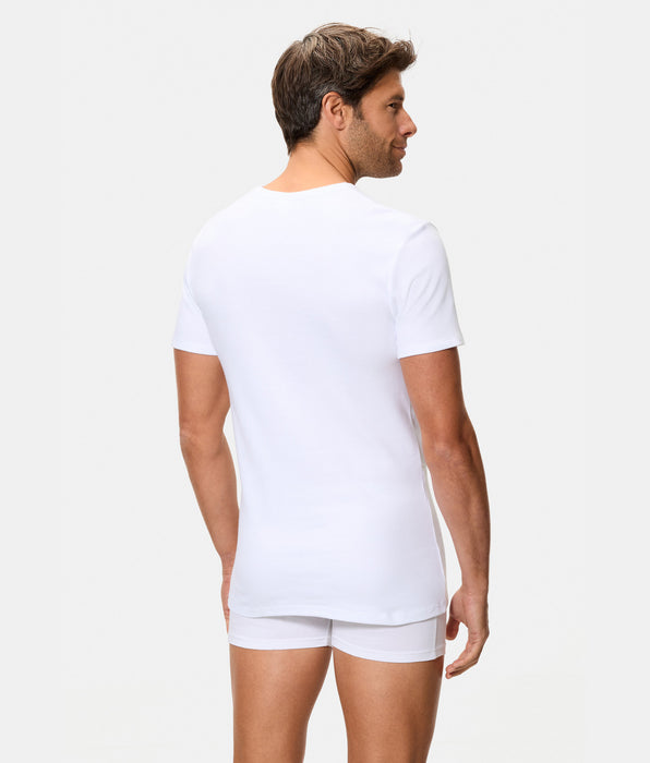 Abanderado Camiseta Térmica Manga Corta Cuello Redondo Algodón 100% blanca hombre