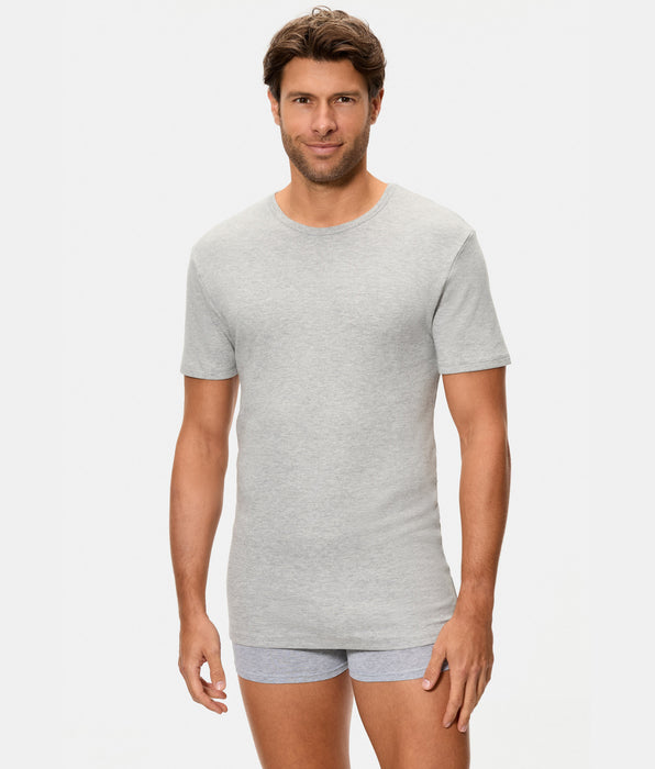 Abanderado Men's Short-Sleeved Thermal T-Shirt with Round Neck, 100% Cotton, Dark Gray