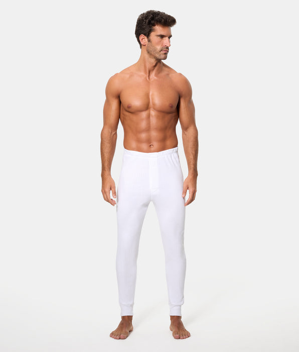Abanderado Men's 100% Cotton Long Thermal Underwear White