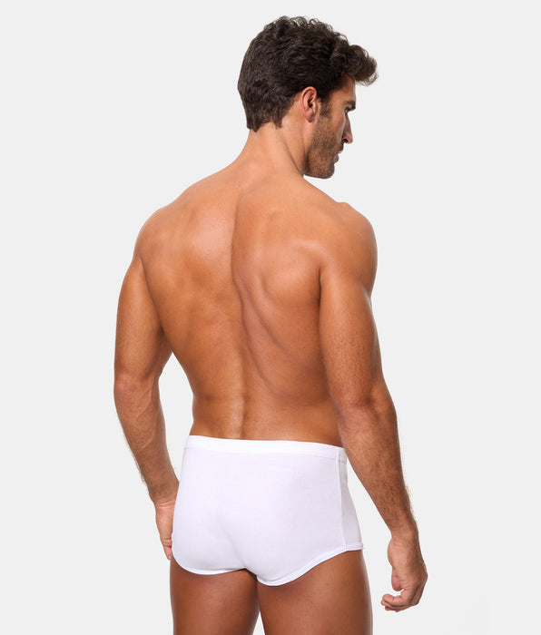 Abanderado Braslip Abierto Corte Alto Clásico Algodón 100% blanco hombre