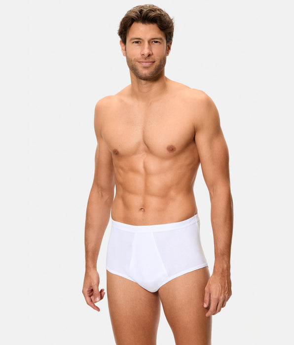 Abanderado Braslip Abierto Corte Alto Clásico Algodón 100% blanco hombre