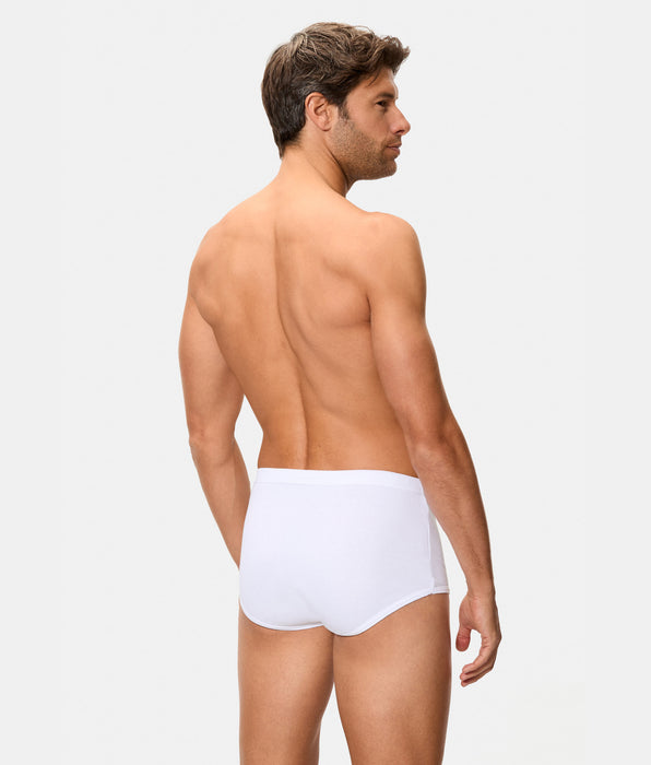Abanderado Braslip Abierto Corte Alto Clásico Algodón 100% blanco hombre