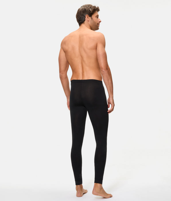 Abanderado Cuecas térmicas para homem 100% algodão Long John Termaltech pretas