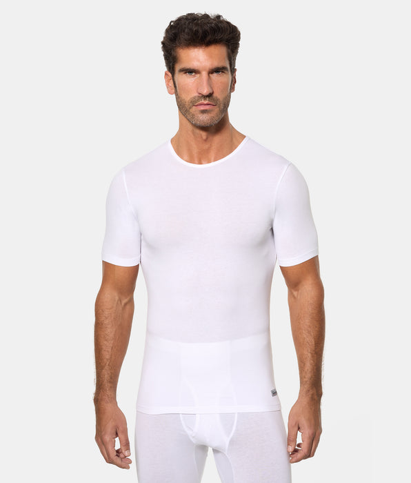 Abanderado Camiseta Térmica Manga Corta Cuello Redondo Termaltech blanca hombre
