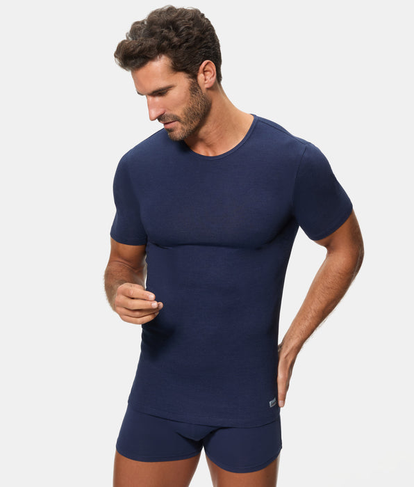 Abanderado Camiseta Térmica Manga Corta Cuello Redondo Termaltech azul medianoche hombre