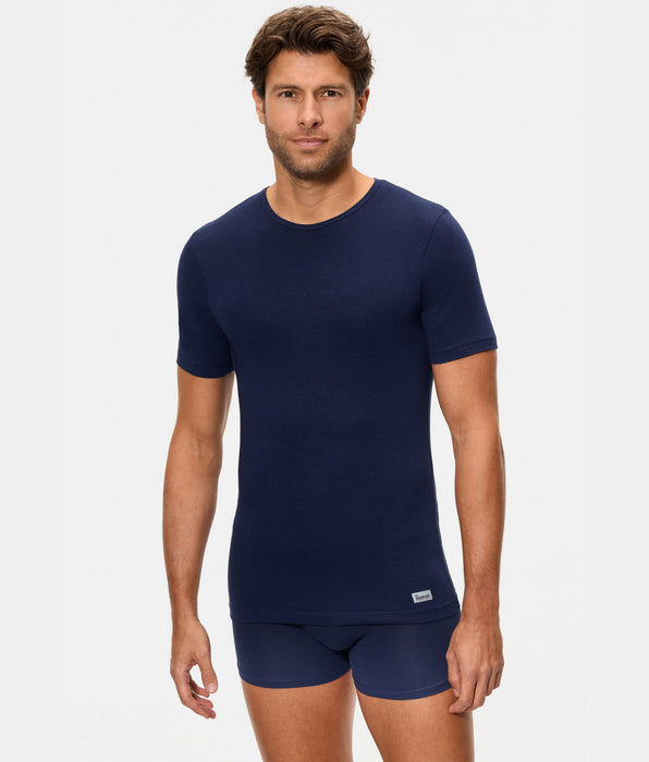 Abanderado T-shirt térmica manga curta gola redonda Termaltech azul meia-noite para homem