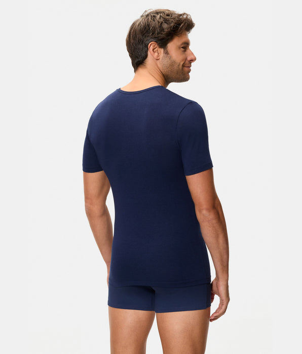 Abanderado T-shirt térmica manga curta gola redonda Termaltech azul meia-noite para homem