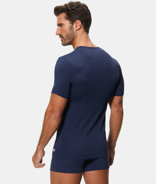 Abanderado Camiseta Térmica Manga Corta Cuello Redondo Termaltech azul medianoche hombre