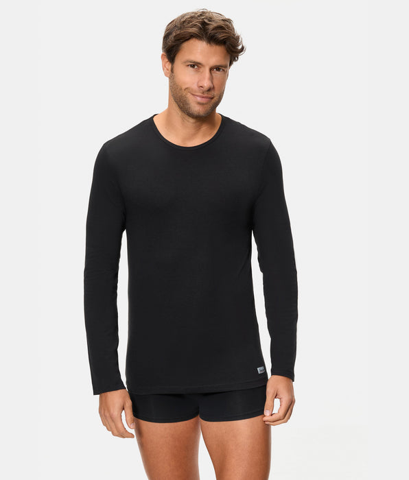 Abanderado Camiseta Térmica Manga Larga Cuello Redondo Termaltech negra hombre