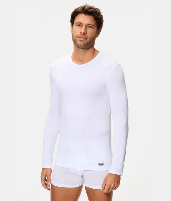 Abanderado Camiseta Térmica Manga Larga Cuello Redondo Termaltech blanca hombre