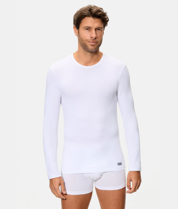 Abanderado Camiseta Térmica Manga Larga Cuello Redondo Termaltech blanca hombre